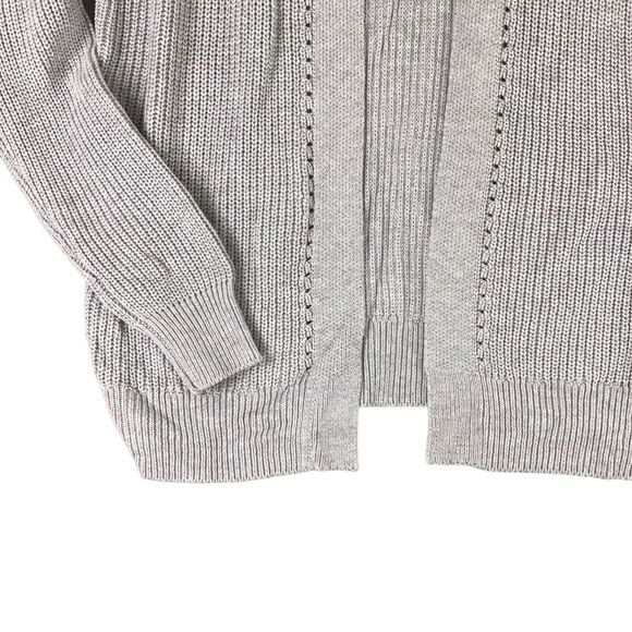 Abound Womens Size XS LightGray Long Stitch Open Front Cardigan Sweater - Picture 7 of 8